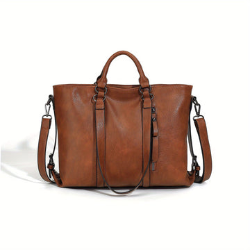 Vintage Chic Tote Bag - Spacious Messenger Bag with Document Compartment, Computer Sleeve, and Crossbody Strap - Perfect for Work, Travel, and Gift Giving on Valentine's Day and Birthdays